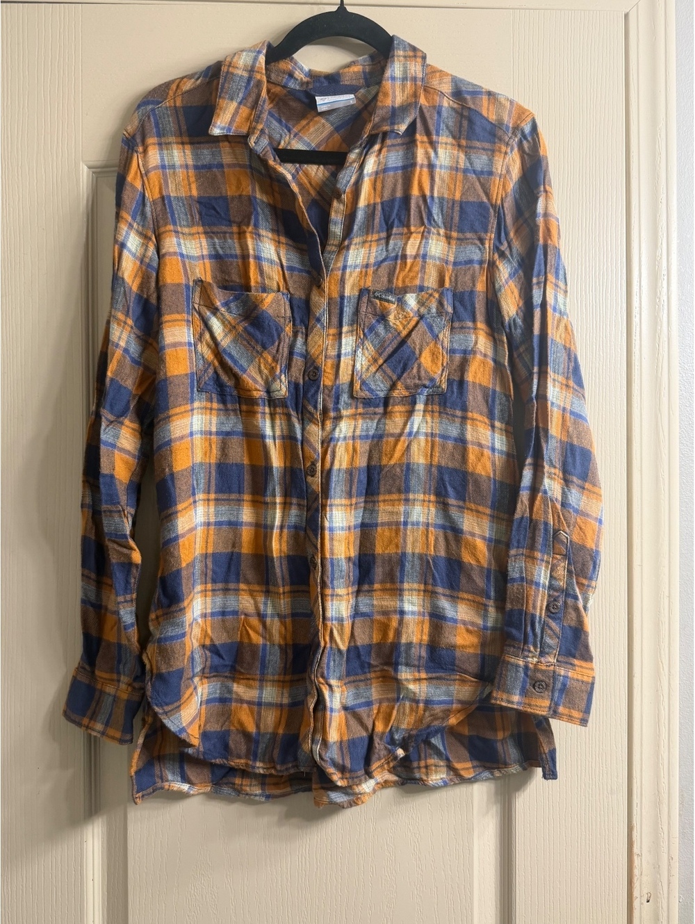 Columbia Long Sleeve Rayon Plaid Shirt Size Small